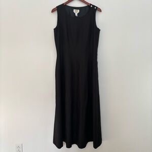TALBOTS | Black Whimsigoth Linen Lagenlook Cottagecore Maxi Dress | Size 12